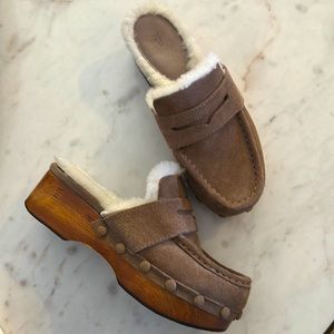 Frye Melody Shearling Lined Platform Clog